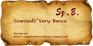 Szentpétery Bence névjegykártya