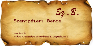 Szentpétery Bence névjegykártya