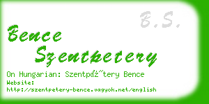 bence szentpetery business card
